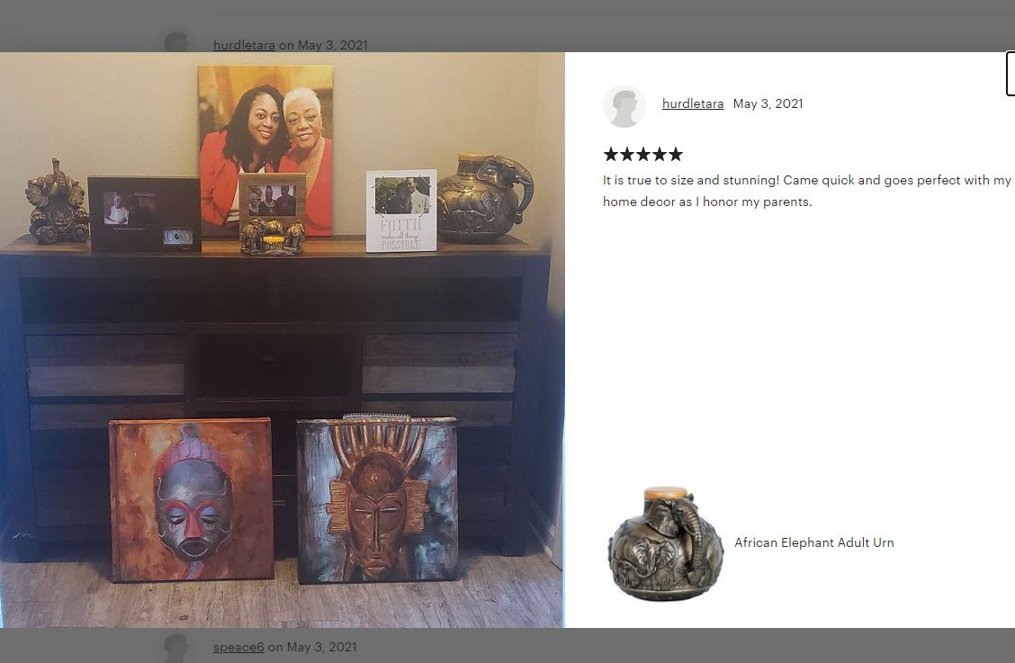 Safari Elephant Adult Cremation Urn