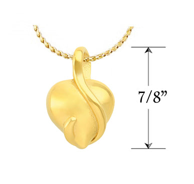 Endless Love Heart 10KT Gold Cremation Jewelry Urn - SHIPS NOW