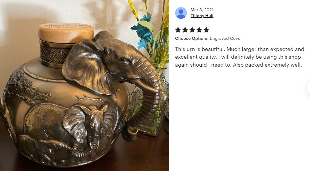 Safari Elephant Adult Cremation Urn