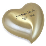Eternal Golden Heart Keepsake Cremation Urn - Engraving Option