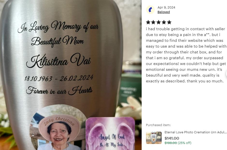 Eternal Love Photo Cremation Urn Adult Picture Urn - Tribute Wreath™ - Pro Personalization - Burial Vault Option
