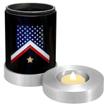 Veteran Flag Candle Cremation Urn - Military Flag Candle Urn - Engraving Available - LED Candle Included