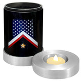 Veteran Flag Candle Cremation Urn - Military Flag Candle Urn - Engraving Available - LED Candle Included