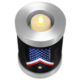 Veteran Flag Candle Cremation Urn - Military Flag Candle Urn - Engraving Available - LED Candle Included