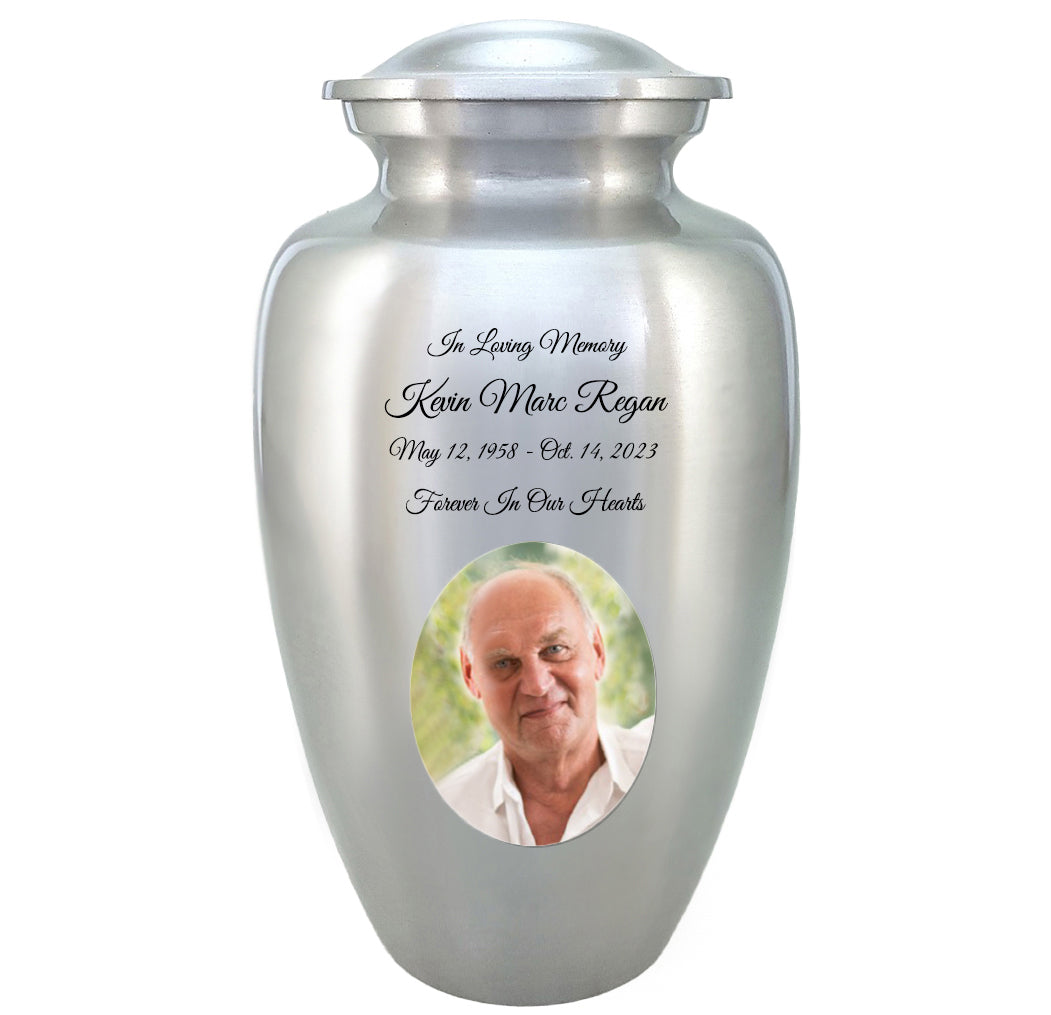 Eternal Love Pewter Photo Companion Urns Heart Base Urns for Mom And Dad Free Engraving