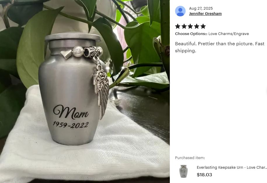 Everlasting Keepsake Urn - Love Charms® Option