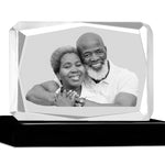3D Ultra Faceted Rectangle Crystal Companion Wood Urn - For Two