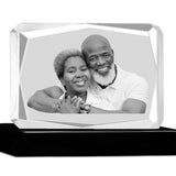 3D Ultra Faceted Rectangle Crystal Companion Wood Urn - For Two