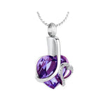 Elegant Purple Heart Ash Jewelry Urn - Love Charms Option