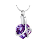 Elegant Purple Heart Ash Jewelry Urn - Love Charms Option