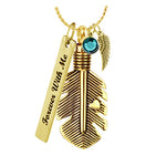 Feather Heart Gold Pendant Urn - Love Charms™ Option