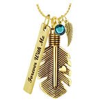 Feather Heart Gold Pendant Urn - Love Charms™ Option