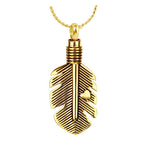Feather Heart Gold Pendant Urn - Love Charms™ Option