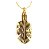Feather Heart Gold Pendant Urn - Love Charms™ Option