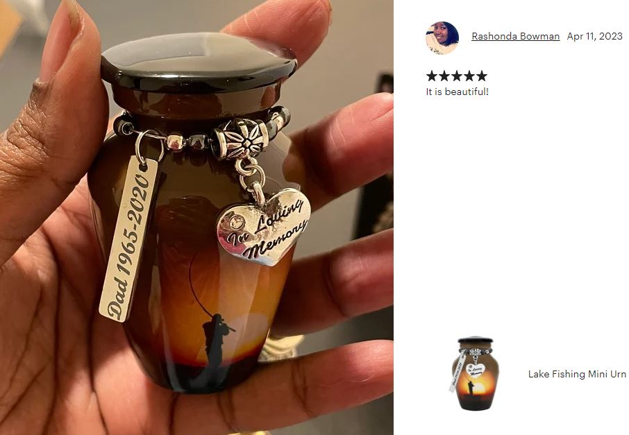 Lake Fishing Mini Urn - Love Charms® Option