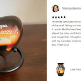 Lake Fishing Heart Keepsake Urn - Stand Option