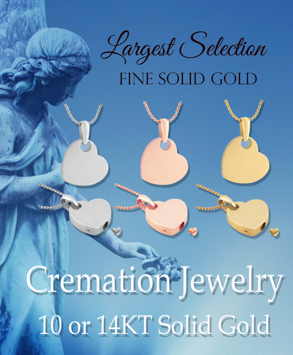Simply Love Rose Gold Heart 10KT or 14KT Cremation Jewelry Urn - SHIPS NOW