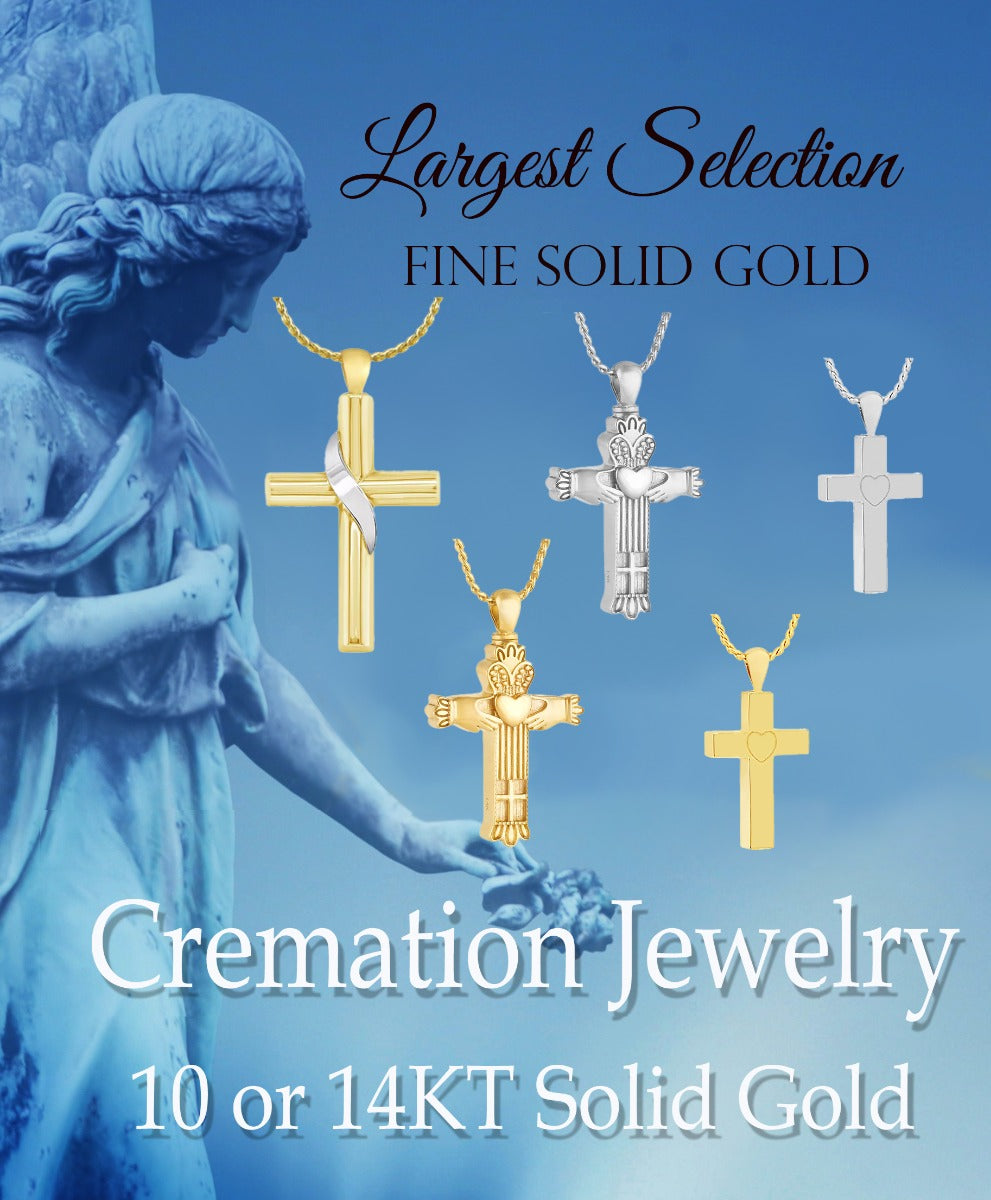 Our Savior Cross 10KT or 14KT Gold Cremation Jewelry Urn - ORDER NOW