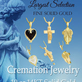 Onyx Mourning Heart 10KT or 14KT Gold Cremation Jewelry Urn - ORDER NOW