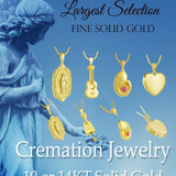 Mother and Child 10KT Gold Pink Crystal Cremation Jewelry Urn - ORDER NOW