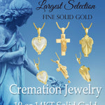 Cross Angel Wings 10KT or 14KT Gold Cremation Jewelry Urn - SHIPS NOW