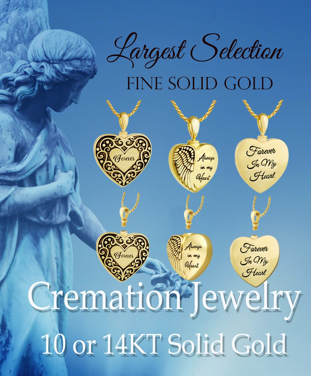 Forever 10KT or 14KT Gold Cremation Jewelry Urn - SHIPS NOW