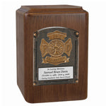 Major Sports & Fire Fighter Plaque Adult Wood Cremation Urns - Free Engraving