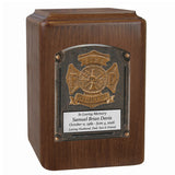 Major Sports & Fire Fighter Plaque Adult Wood Cremation Urns - Free Engraving