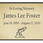 Jumping Fish Name Plates For Cremation Urns