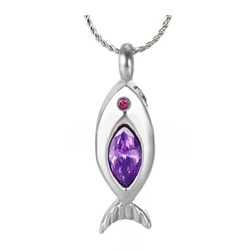 Crystal Fish Ash Jewelry Urn - Love Charms™ Option