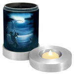 Fisherman Silhouette Candle Cremation Urn - Casting Fishing Urn - Engraving Available - LED Candle Included