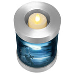 Fisherman Silhouette Candle Cremation Urn - Casting Fishing Urn - Engraving Available - LED Candle Included