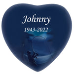 Fisherman Silhouette Heart Keepsake Urn - Stand Option