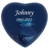 Fisherman Silhouette Heart Keepsake Urn - Stand Option