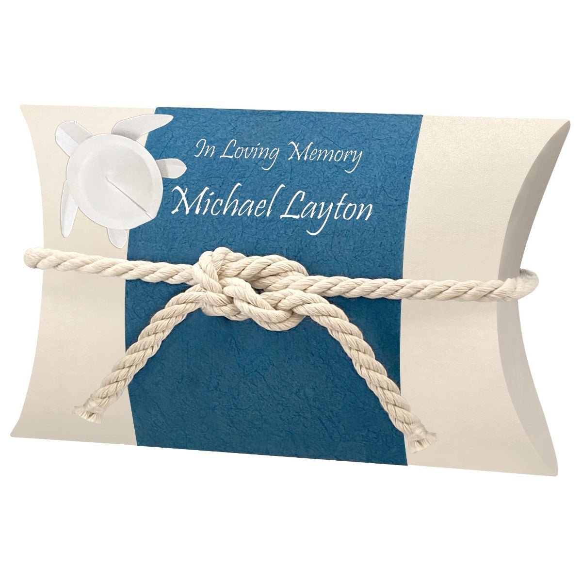 Fisherman Turtle Peaceful Pillow® Water Burial Cremation Urn - Biodegradable Burial At Sea Urn - Wide River Urn