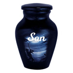 Fisherman Silhouette Keepsake Urn - Love Charms® Option