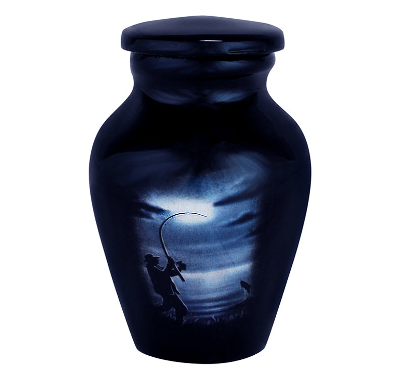 Fisherman Silhouette Keepsake Urn - Love Charms® Option
