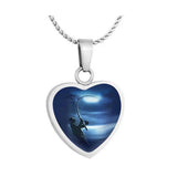Fisherman Silhouette Heart Jewelry Urn - Love Charms® Option