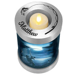 Fisherman Silhouette Candle Cremation Urn - Casting Fishing Urn - Engraving Available - LED Candle Included