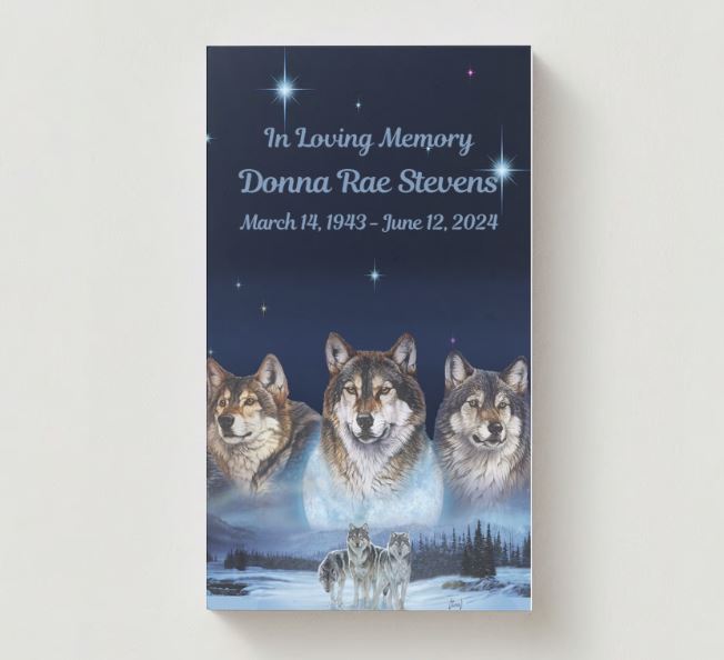 Five Wolves Moon Memorial Cards - Funeral  Cards - Celebration of Life Cards