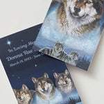 Five Wolves Moon Memorial Cards - Funeral  Cards - Celebration of Life Cards