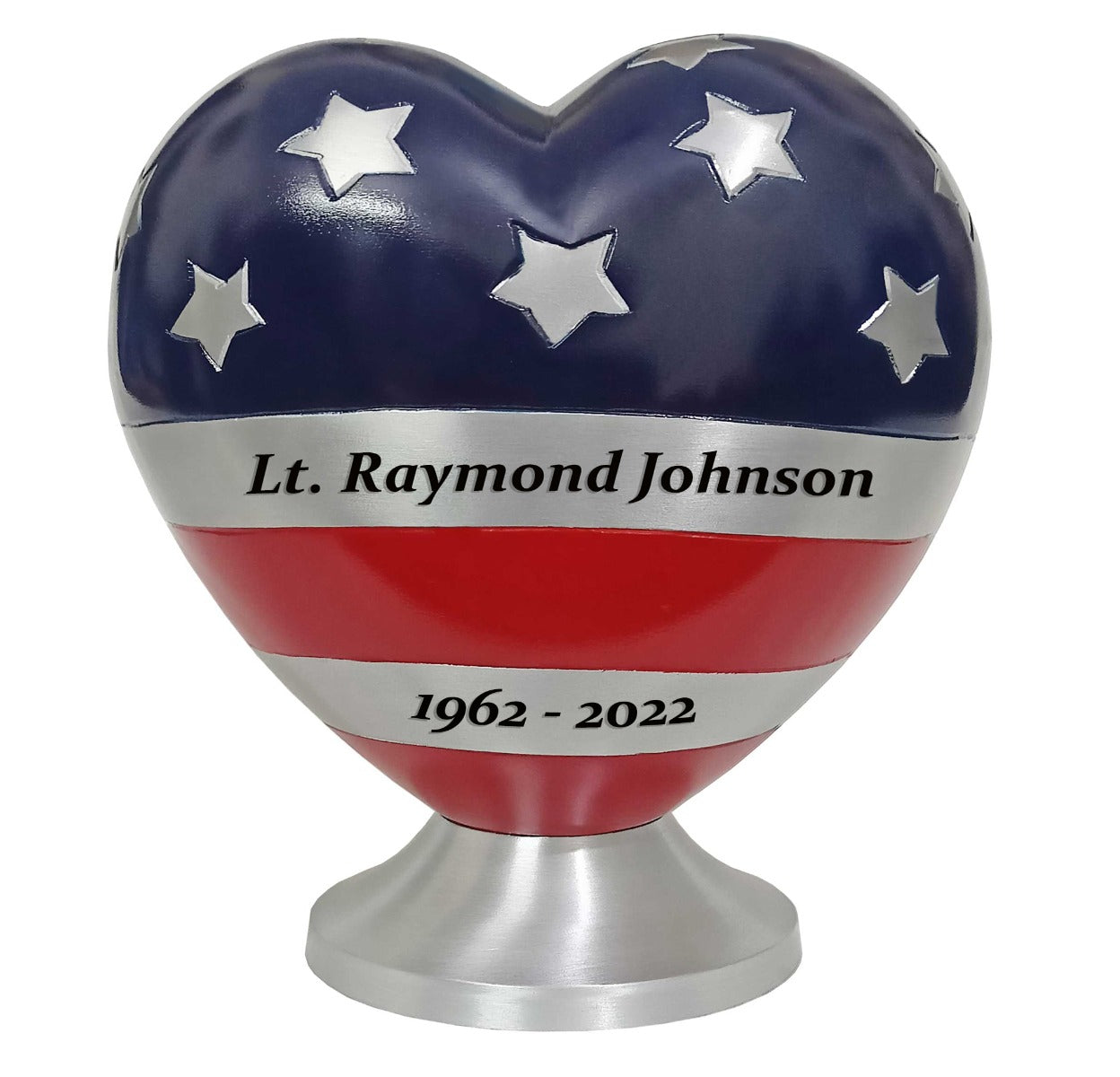 Flag Heart Medium Urn
