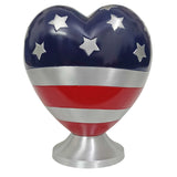 Flag Heart Keepsake Heart Urn