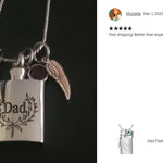 Dad Flask Ashes Necklace Urn - Love Charms™ Option