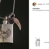 Dad Flask Ashes Necklace Urn - Love Charms™ Option