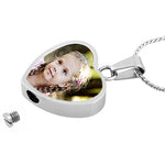 Color Photo Swing Heart Urn Pendant - Love Charms Option