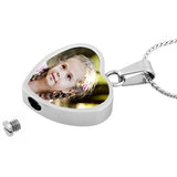 Color Photo Swing Heart Urn Pendant - Love Charms Option