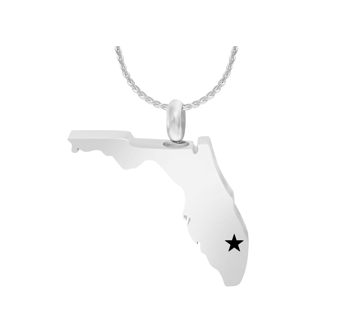 Florida State Cremation Jewelry Urn - Love Charms® ~ Engrave A Star Options