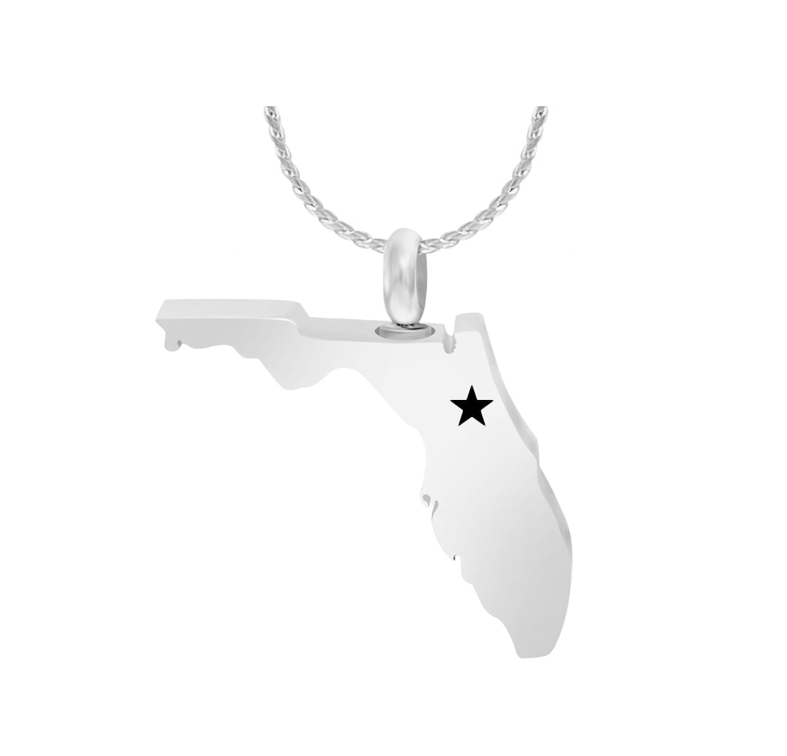 Florida State Cremation Jewelry Urn - Love Charms® ~ Engrave A Star Options