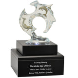 Circle of Love Dolphin Lucite Art Cremation Urn - Handmade Wooden Adult Urn